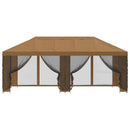 Pavillon med sidetapper 6 x 3 m Beige Polyester og Stål 190