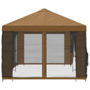 Pavillon med sidetapper 6 x 3 m Beige Polyester og Stål 190