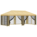 Pavillon med sidetapper 6 x 3 m Cremefarvet Polyester og Stål