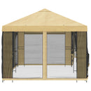 Pavillon med sidetapper 6 x 3 m Cremefarvet Polyester og Stål
