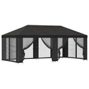 Pavillon med sidetapper 6 x 3 m Antracit Polyester og Stål 190