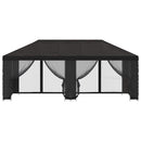 Pavillon med sidetapper 6 x 3 m Antracit Polyester og Stål 190