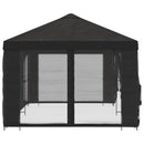 Pavillon med sidetapper 6 x 3 m Antracit Polyester og Stål 190