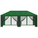 Pavillon med sidetapper 6 x 3 m Grøn Polyester og Stål 190
