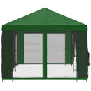 Pavillon med sidetapper 6 x 3 m Grøn Polyester og Stål 190