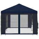 Pavillon med sidetapper 6 x 3 m Blå Polyester og Stål 190