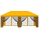 Pavillon med sidetapper 6 x 3 m Gul Polyester og Stål 190