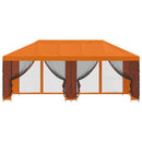 Pavillon med sidetapper 6 x 3 m Orange Polyester og Stål 190
