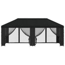 Pavillon med sidetapper 6 x 3 m Sort Polyester og Stål 190