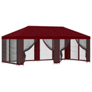 Pavillon med sidetapper 6 x 3 m Bordeaux Polyester og Stål 190