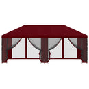 Pavillon med sidetapper 6 x 3 m Bordeaux Polyester og Stål 190