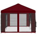 Pavillon med sidetapper 6 x 3 m Bordeaux Polyester og Stål 190