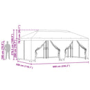 Pavillon med sidetapper 6 x 3 m Bordeaux Polyester og Stål 190