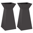 Søjle Plantekasse 2 pcs Sort 35 x 35 x 73 cm
