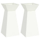 Søjle Plantekasse 2 pcs Hvid 35 x 35 x 73 cm