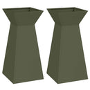 Søjle Plantekasse 2 pcs Olivengrøn 35 x 35 x 73 cm