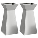 Søjle Plantekasse 2 pcs Sølv 35 x 35 x 73 cm