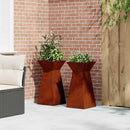 Søjle Plantekasse 2 pcs Sølv 35 x 35 x 73 cm