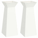 Søjle Plantekasse 2 pcs Hvid 40 x 40 x 100 cm