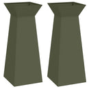 Søjle Plantekasse 2 pcs Olivengrøn 40 x 40 x 100 cm