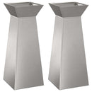 Søjle Plantekasse 2 pcs Sølv 40 x 40 x 100 cm