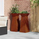 Søjle Plantekasse 2 pcs Sølv 40 x 40 x 100 cm Cortenstål