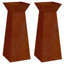 Søjle Plantekasse 2 pcs Sølv 40 x 40 x 100 cm Cortenstål