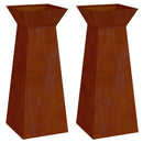 Søjle Plantekasse 2 pcs Sølv 40 x 40 x 100 cm Cortenstål