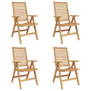 Stol 4 pcs Brun 64.5 x 52 x 108 cm Massiv Teaktræ