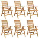 Stol 6 pcs Brun 64.5 x 52 x 108 cm Massiv Teaktræ