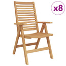 Stol 8 pcs Brun 64.5 x 52 x 108 cm Massiv Teaktræ