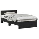 Sengestel Vægmonteret Sort eg 203 x 104 x 70 cm Konstrueret træ