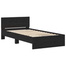 Sengestel Vægmonteret Sort eg 203 x 104 x 70 cm Konstrueret træ