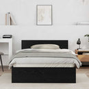 Sengestel Vægmonteret Sort eg 193 x 125 x 70 cm Konstrueret træ