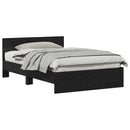 Sengestel Vægmonteret Sort eg 193 x 125 x 70 cm Konstrueret træ