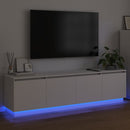 TV-skab med LED Hvid 180 x 38 x 49 cm Konstrueret træ