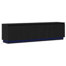TV-skab med LED Sort eg 180 x 38 x 49 cm Konstrueret træ