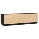 TV-skab med LED Sort eg 180 x 38 x 49 cm Konstrueret træ