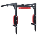 Pull Up Bar Dip Station Sort og rød 89 x 59 x 70 cm