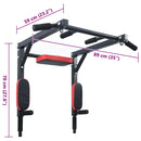 Pull Up Bar Dip Station Sort og rød 89 x 59 x 70 cm