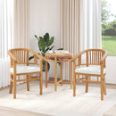 Stol med pude 2 pcs Brun 63 x 58 x 89 cm Massiv Teaktræ