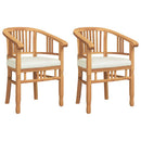 Stol med pude 2 pcs Brun 63 x 58 x 89 cm Massiv Teaktræ