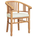 Stol med pude 2 pcs Brun 63 x 58 x 89 cm Massiv Teaktræ