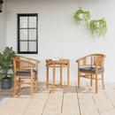 Stol med pude 2 pcs Brun 63 x 58 x 89 cm Massiv Teaktræ