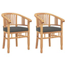 Stol med pude 2 pcs Brun 63 x 58 x 89 cm Massiv Teaktræ
