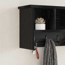 Vægmonteret Jakkeholder Sort eg 50 x 16 x 26 cm Konstrueret træ