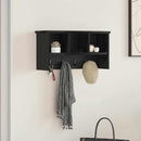 Vægmonteret Jakkeholder Sort eg 50 x 16 x 26 cm Konstrueret træ