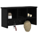 Vægmonteret Jakkeholder Sort eg 50 x 16 x 26 cm Konstrueret træ
