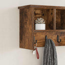 Vægmonteret Jakkeholder med hylde Røget eg 50 x 16 x 26 cm