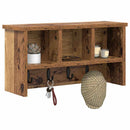 Vægmonteret Jakkeholder med hylde Gammelt træ 50 x 16 x 26 cm